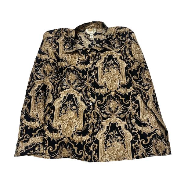 Vintage Talbots Blouse Women's 14 100% Silk Button Down - Picture 1 of 5